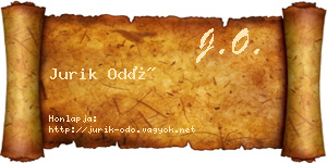 Jurik Odó névjegykártya